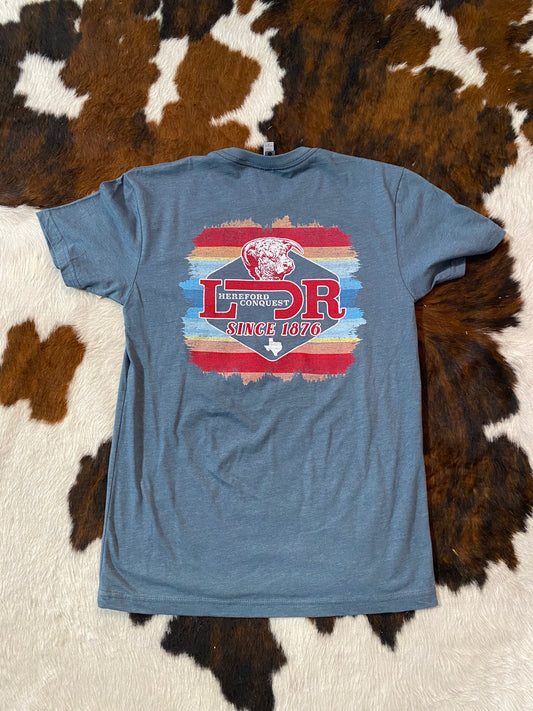 Lazy J Ranch Wear Hereford Conquest Short Sleeve T-Shirt - Indigo