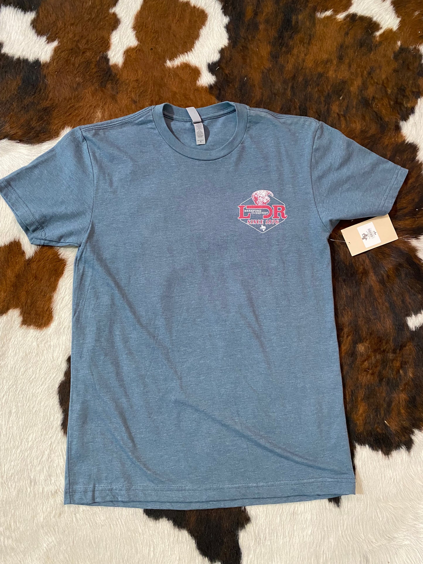 Lazy J Ranch Wear Hereford Conquest Short Sleeve T-Shirt - Indigo