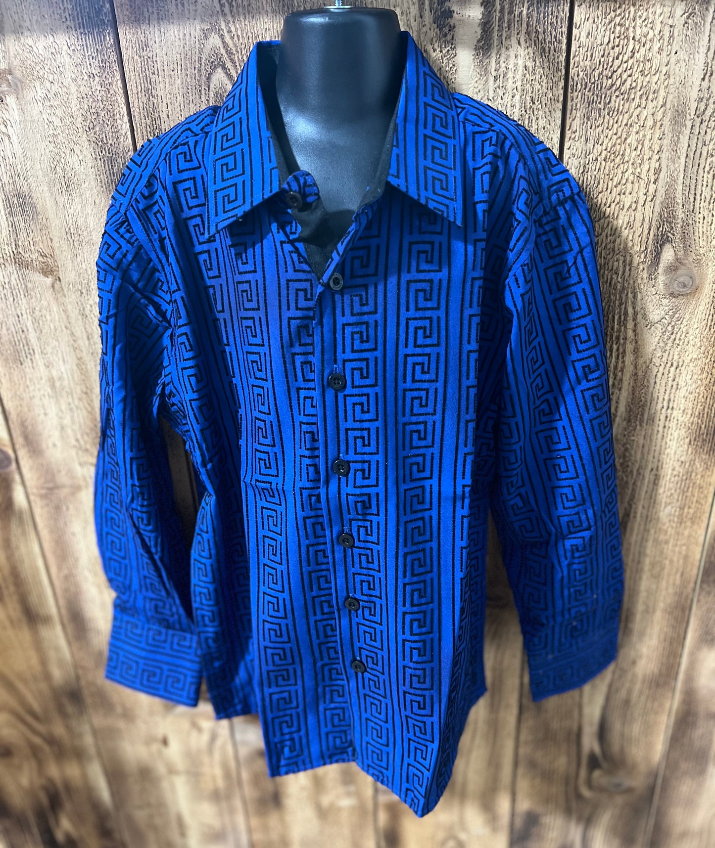 CHUXX | BLUE & BLK DETAIL DRESS SHIRT