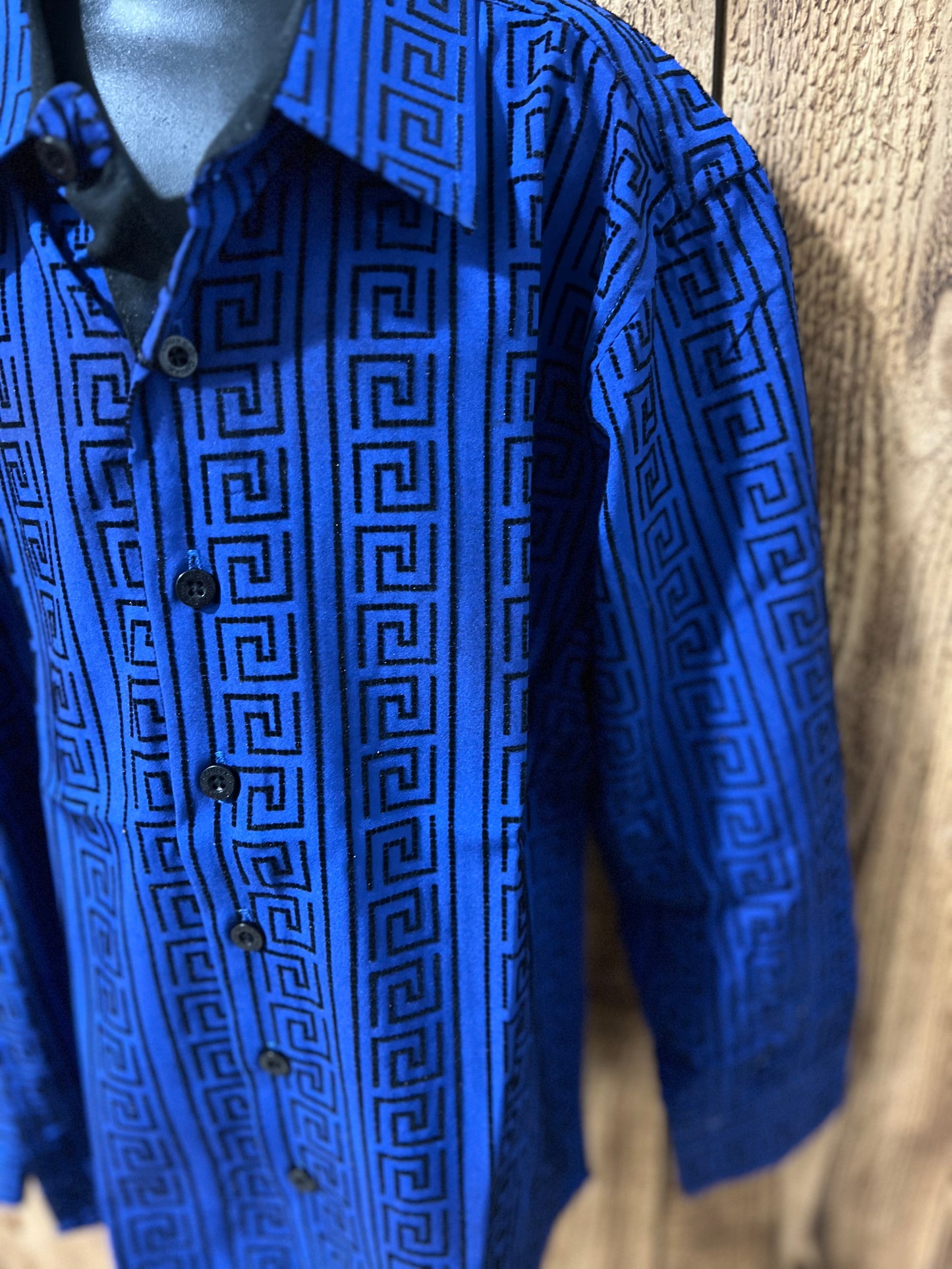 CHUXX | BLUE & BLK DETAIL DRESS SHIRT