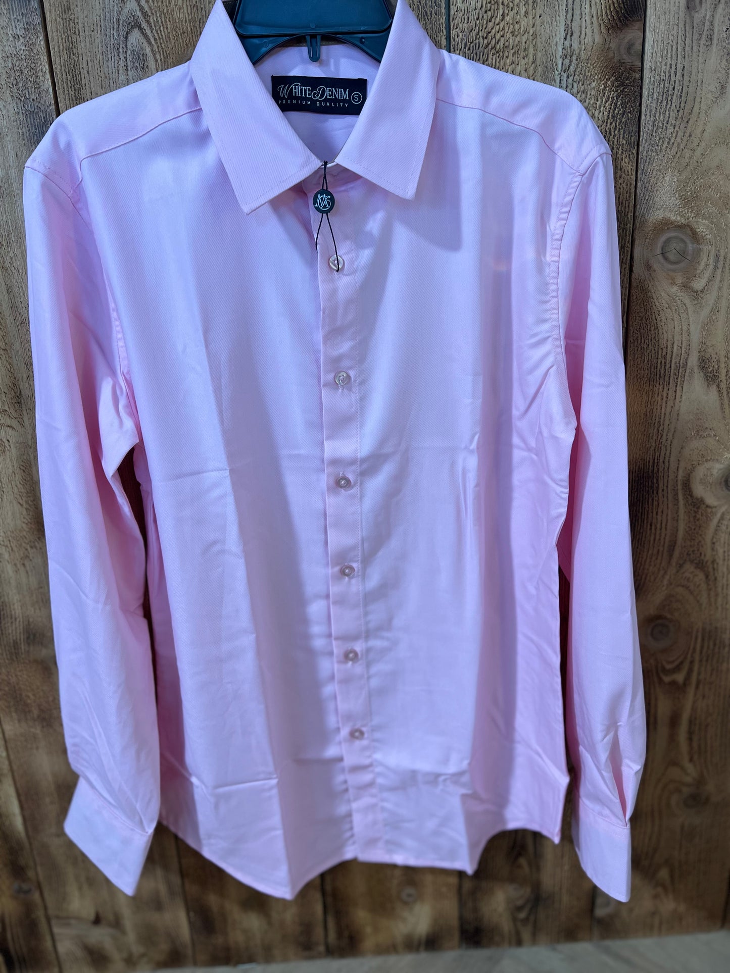 WHITE DENIM PREMIUM QUALITY | LIGHT PINK DRESS SHIRT