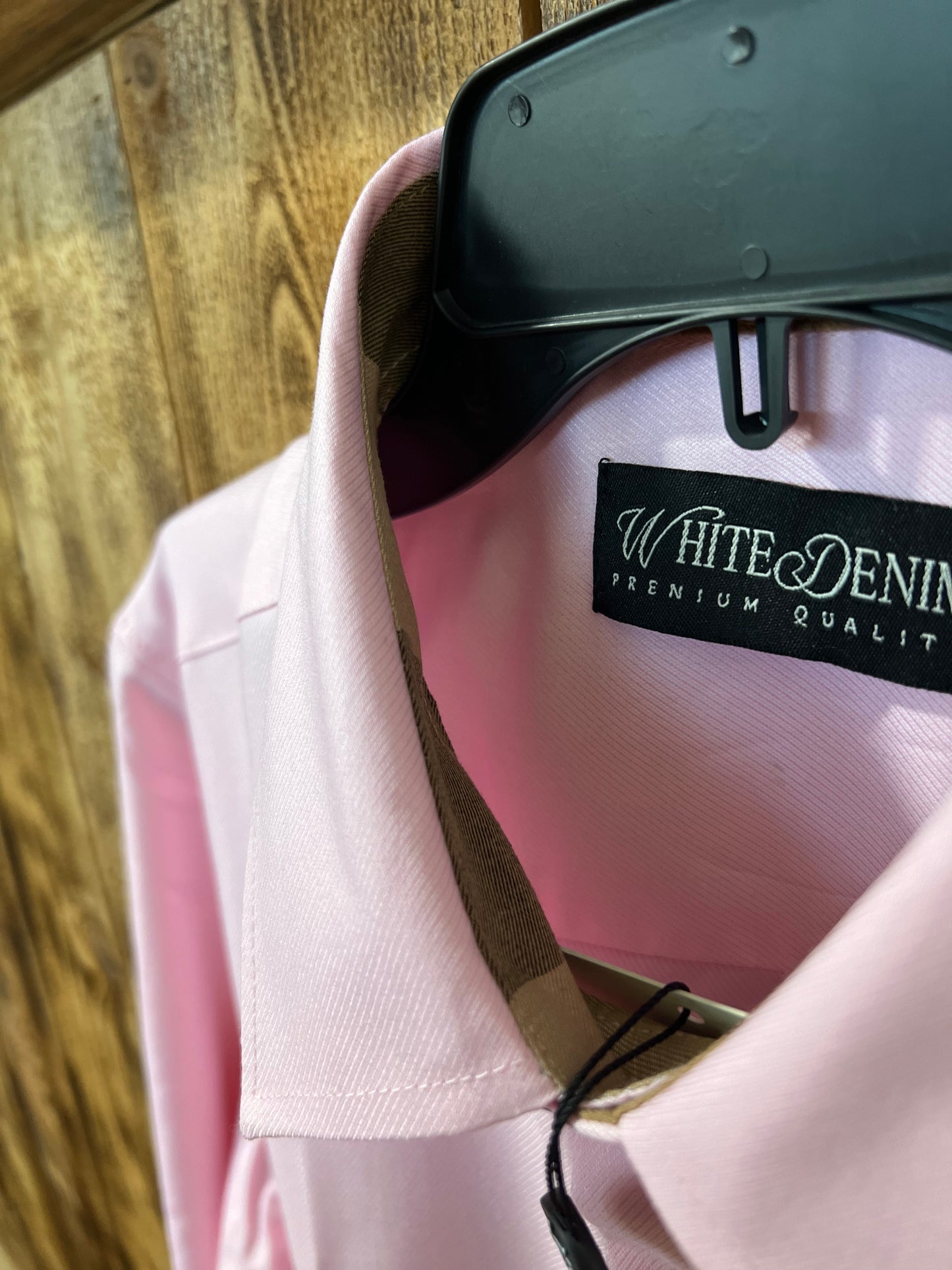 WHITE DENIM PREMIUM QUALITY | LIGHT PINK DRESS SHIRT