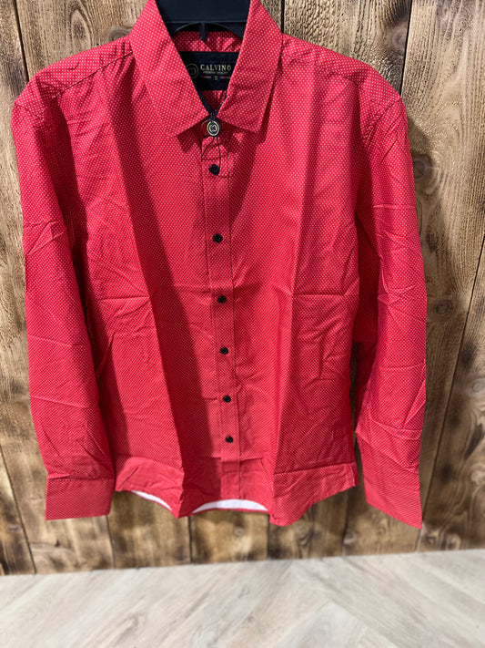 CALVINO PREMIUM QUALITY | RED DRESS SHIRT