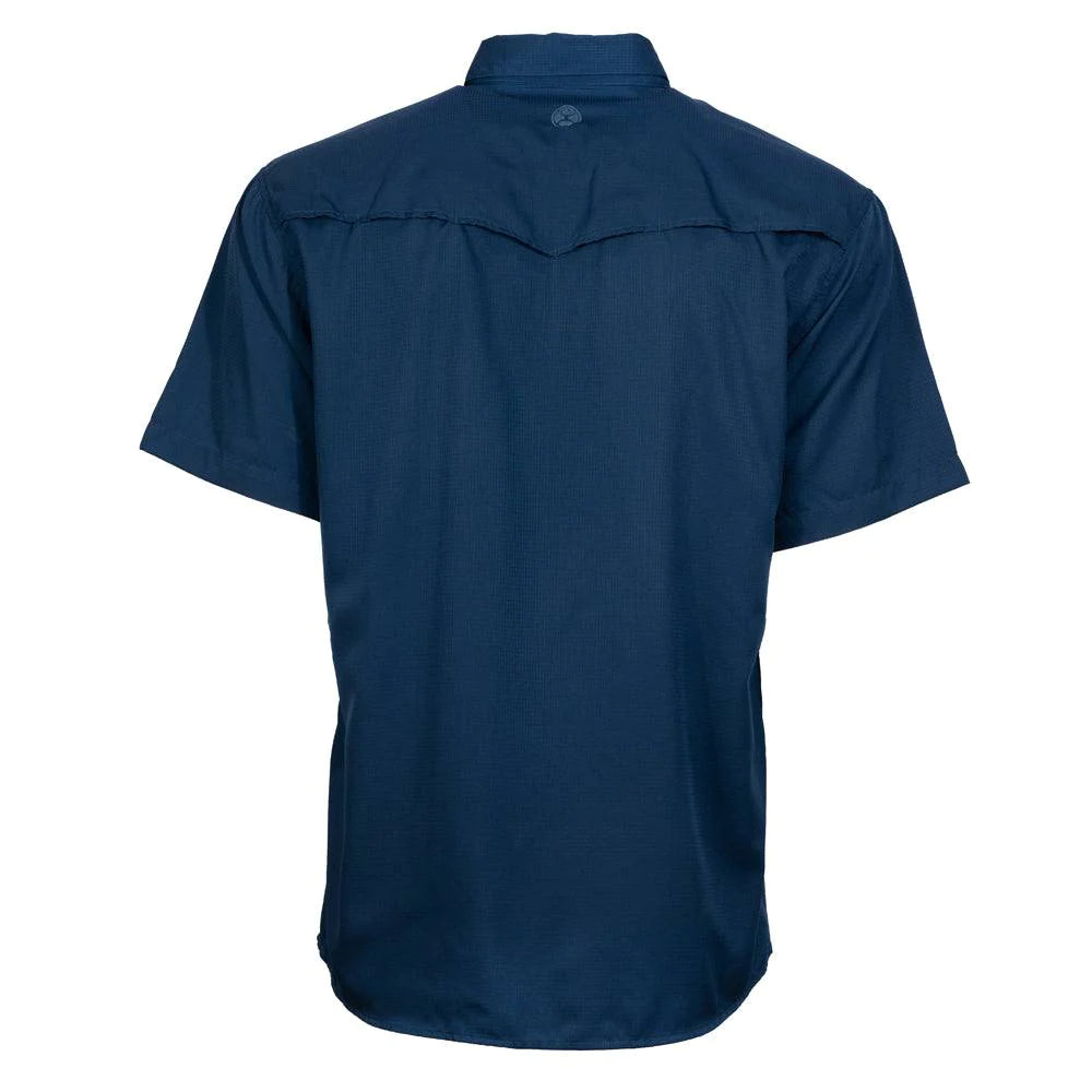 HOOEY| MENS "SOL" NAVY SHORT SLEEVE PEARL SNAP SHIRT