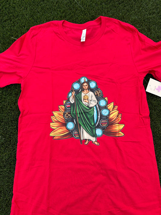 CANVAS BELLA +CANVAS |SAN JUDITAS SUNFLOWER RED T-SHIRT