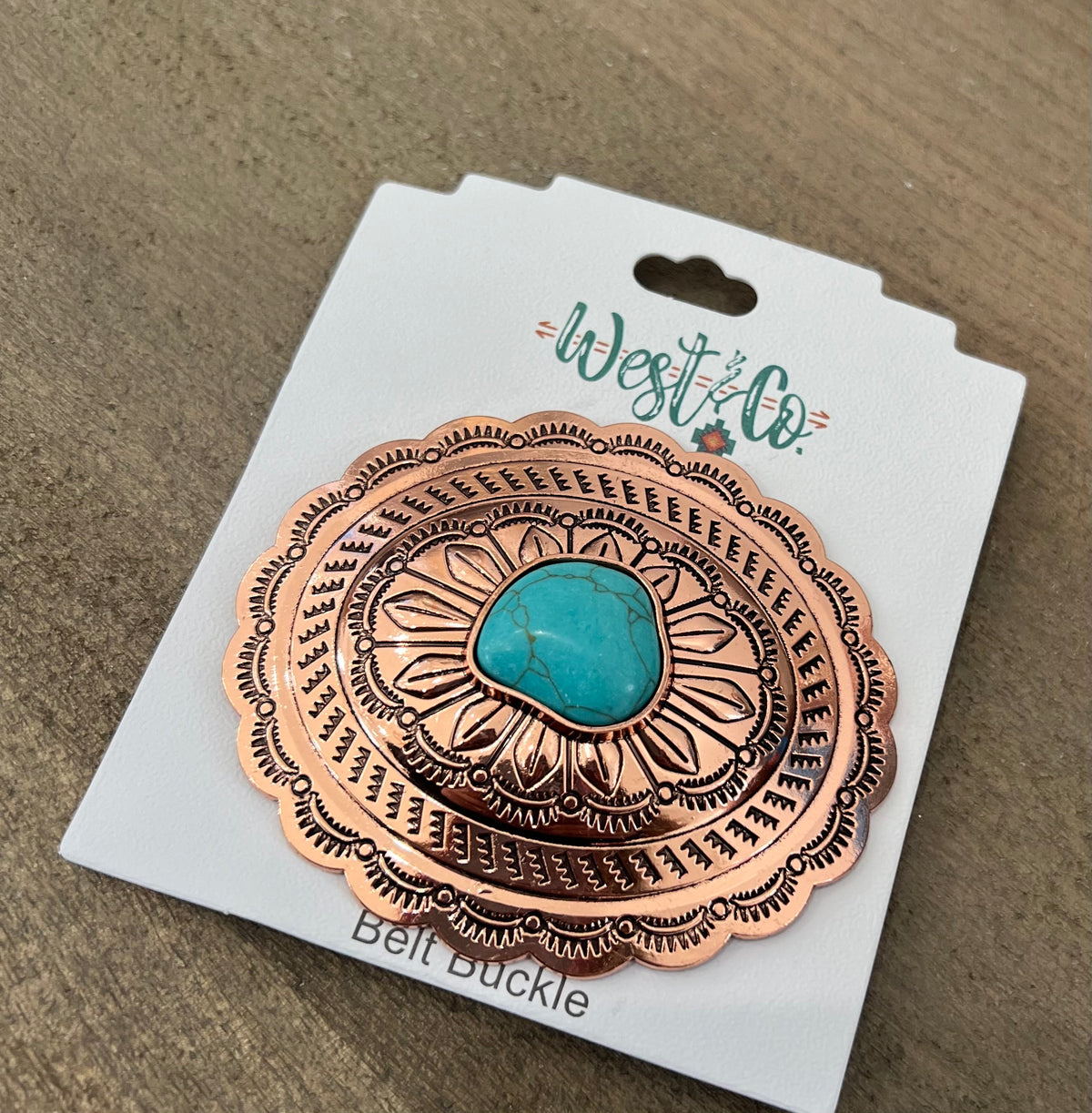 WEST & CO JEWELRY| ROSEGOLD BUCKLE WITH TURQUOISE