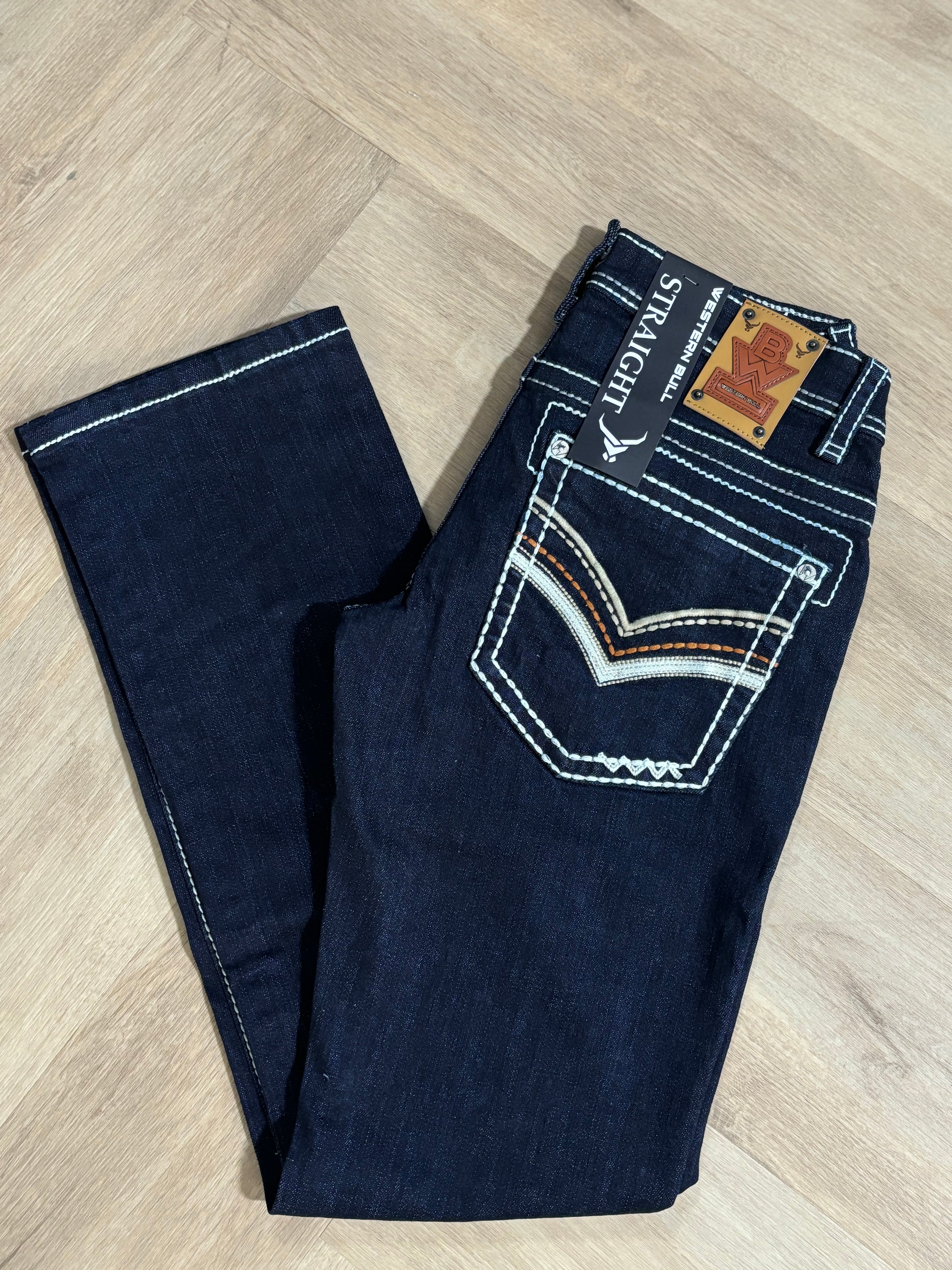 Western Bull | Straight Fit Dark Wash Men's Jeans WB-46