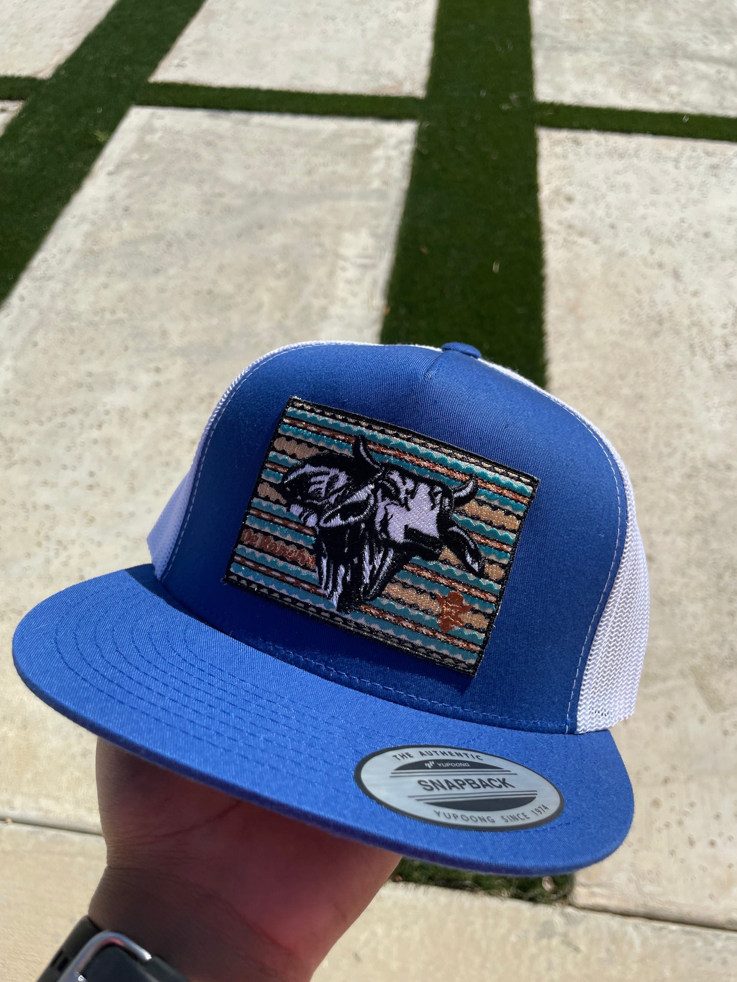 DE RANCHO BULL AZTEC BLUE HAT