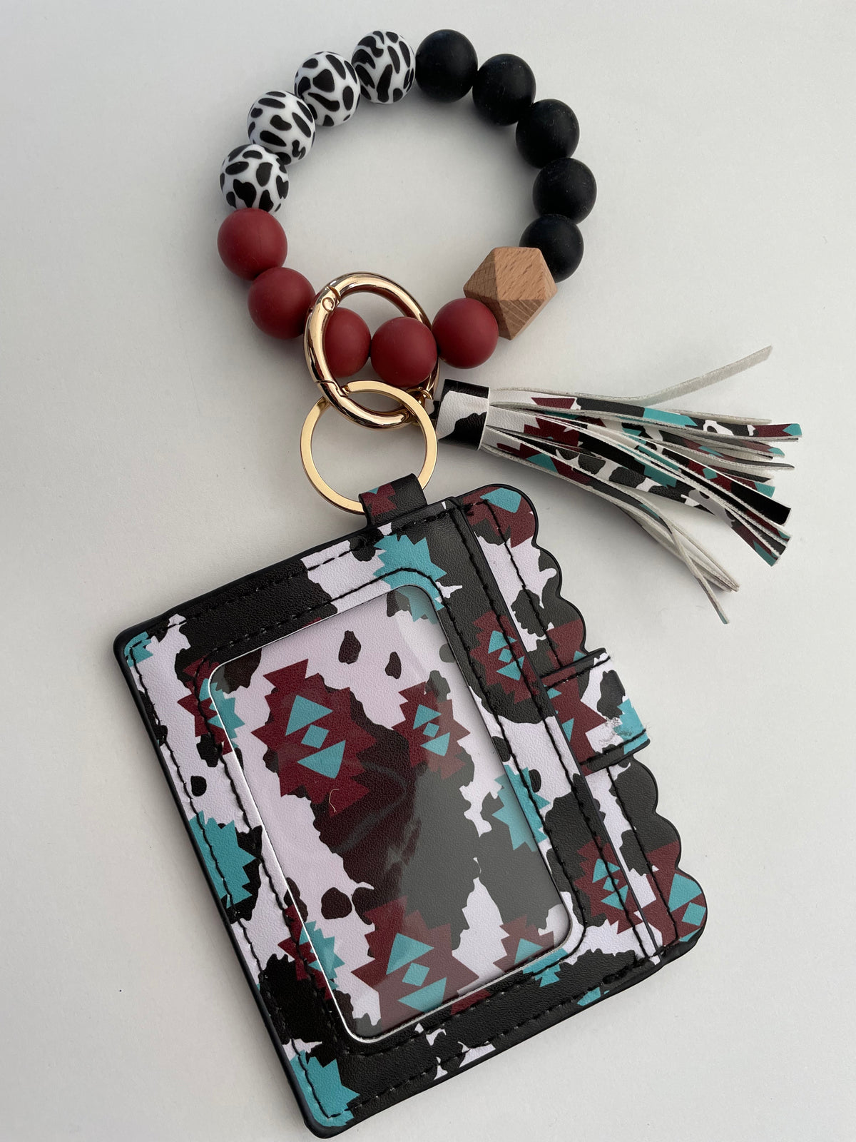 COWPRINT AZTEC KEYCHAIN