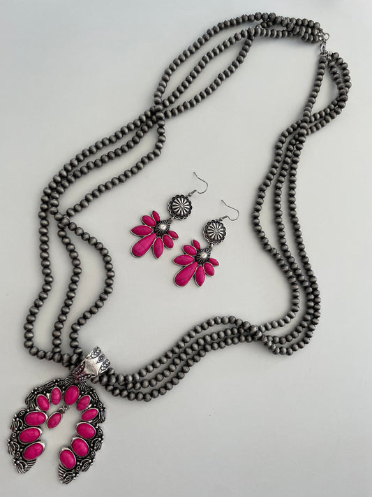 PINK CONCHO NECKLACE