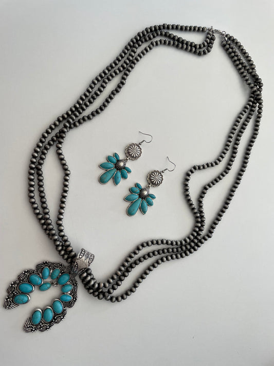 TEAL CONCHO NECKLACE