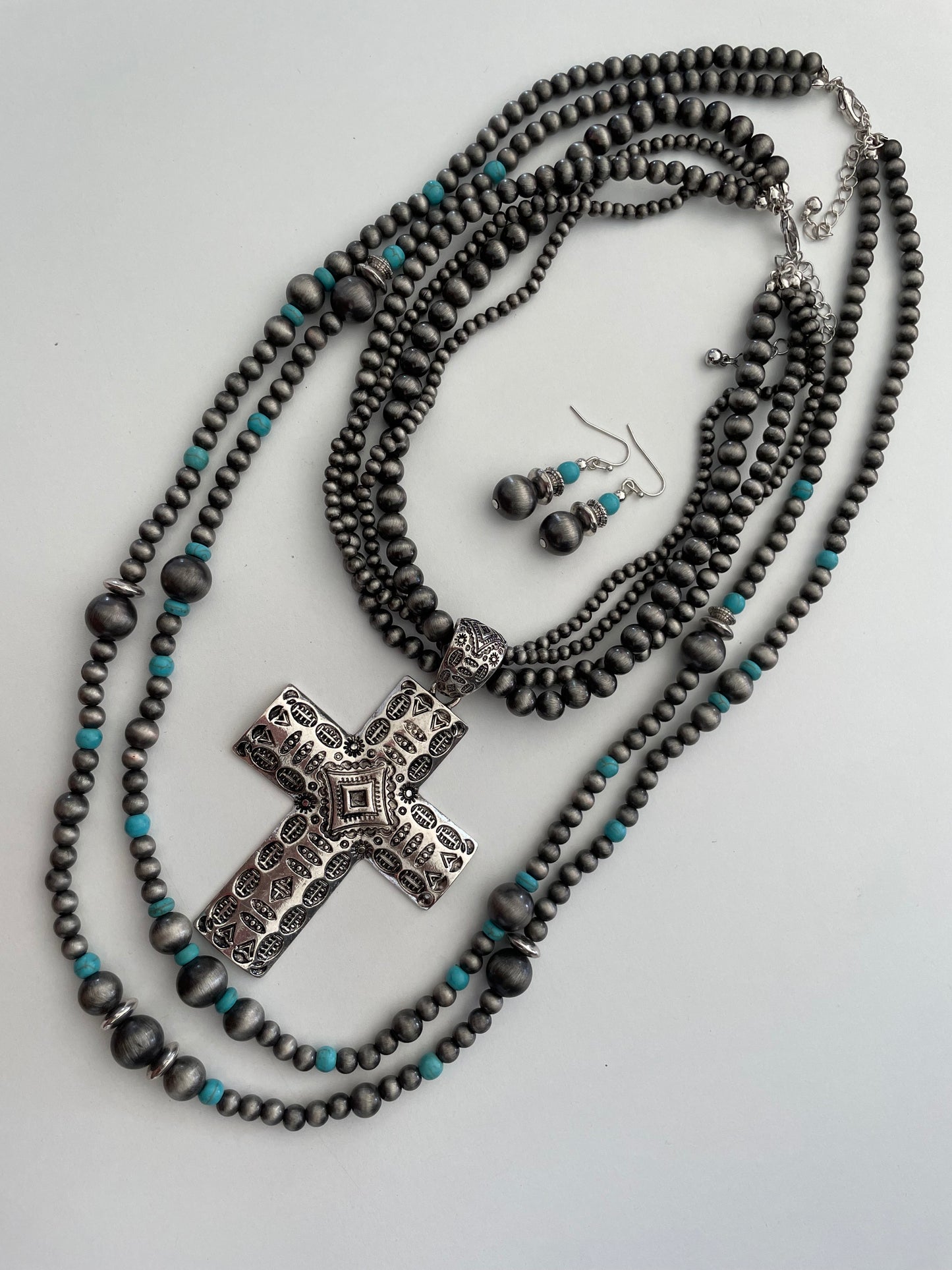 CROSS BEADED NECKLACE