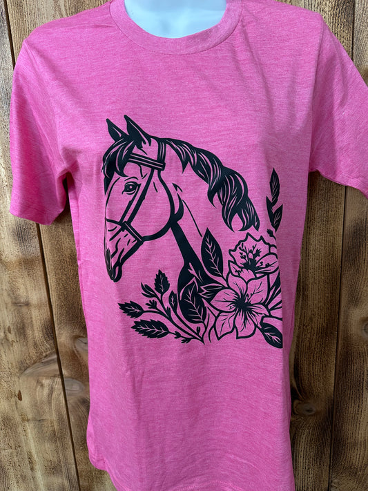 LUCKY AND BLESSED LIFE | PINK HORSE T-SHIRT