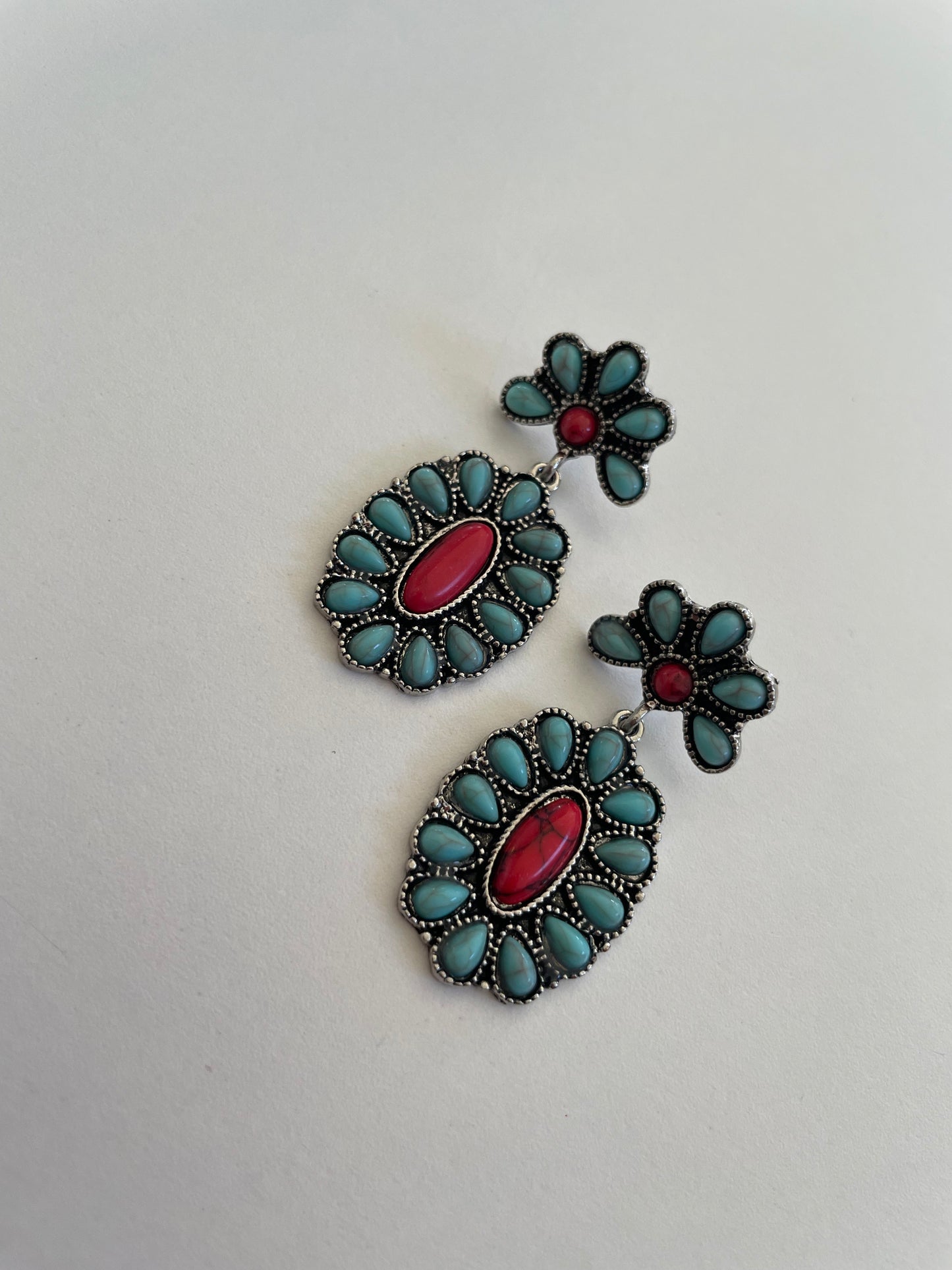 RED & TEAL EARRINGS