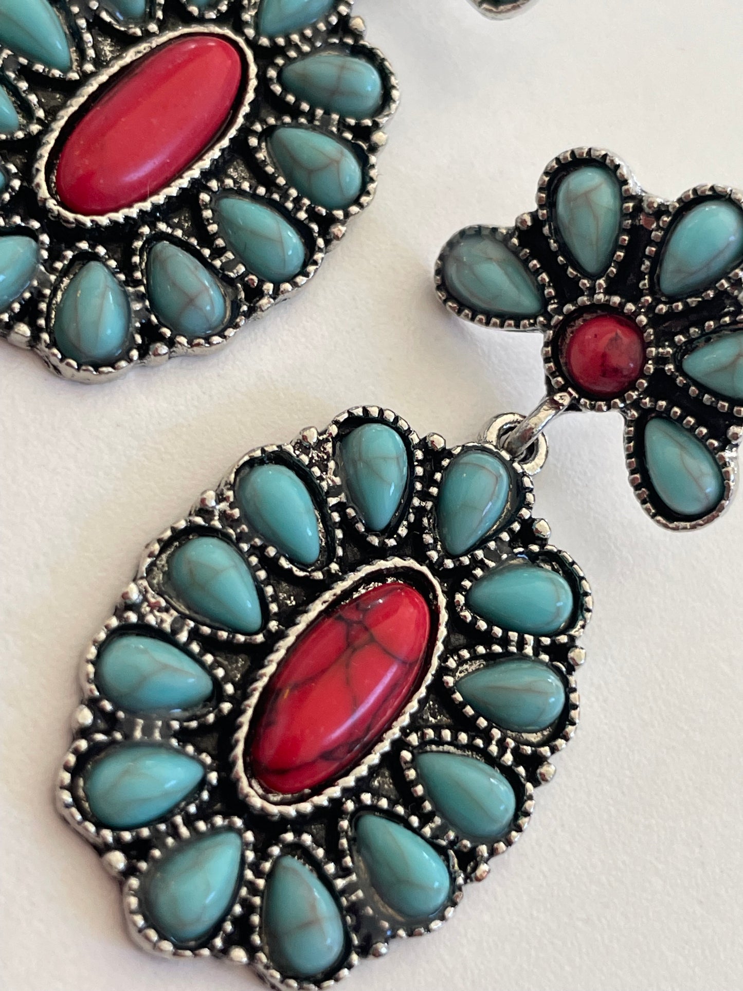 RED & TEAL EARRINGS