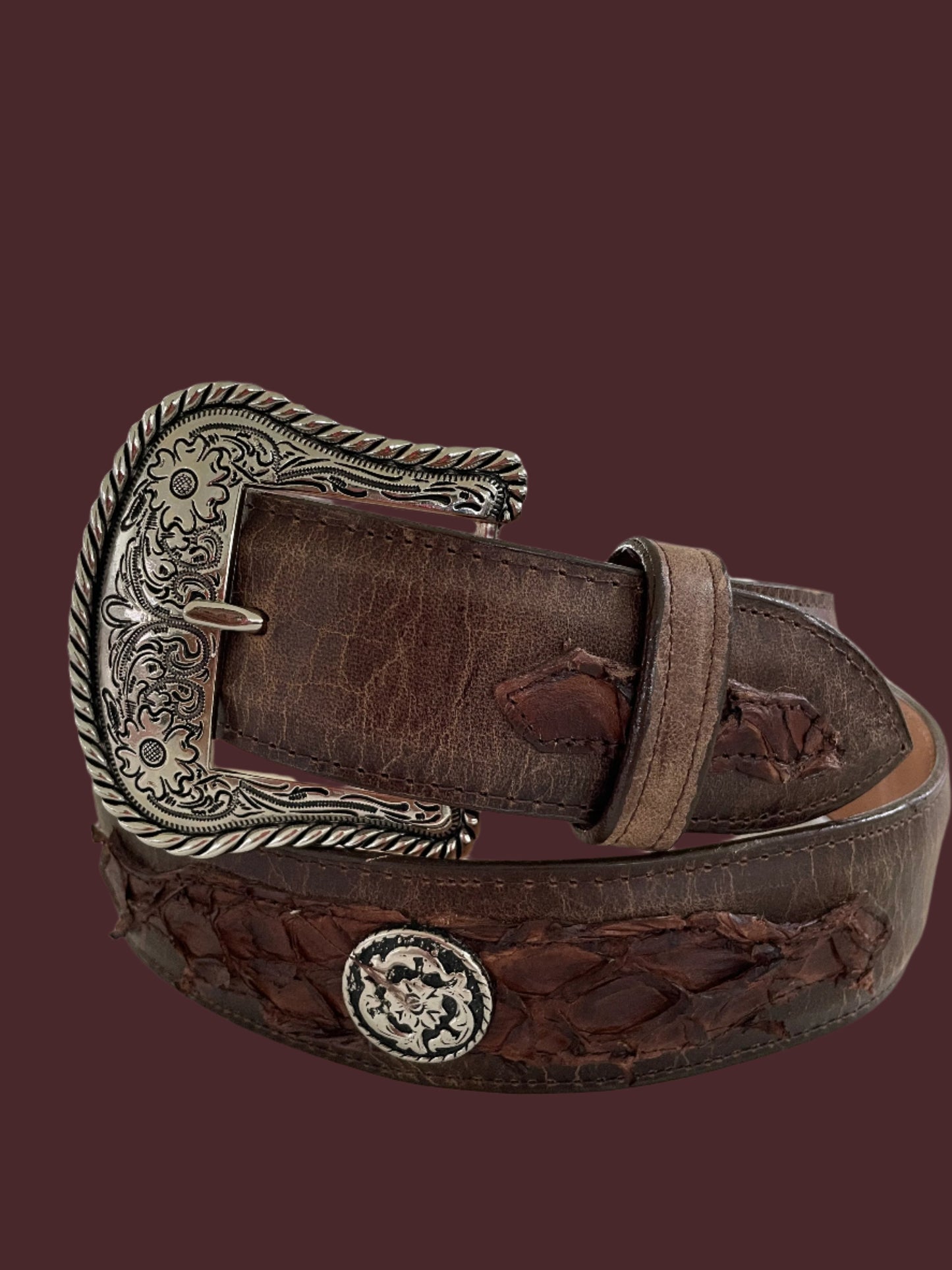 BROWN MEN FISH BELT