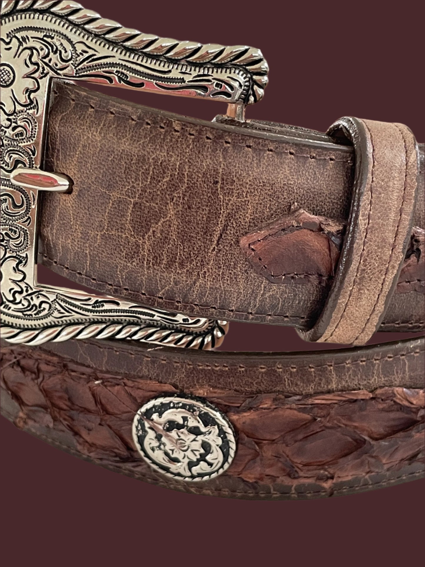 BROWN MEN FISH BELT