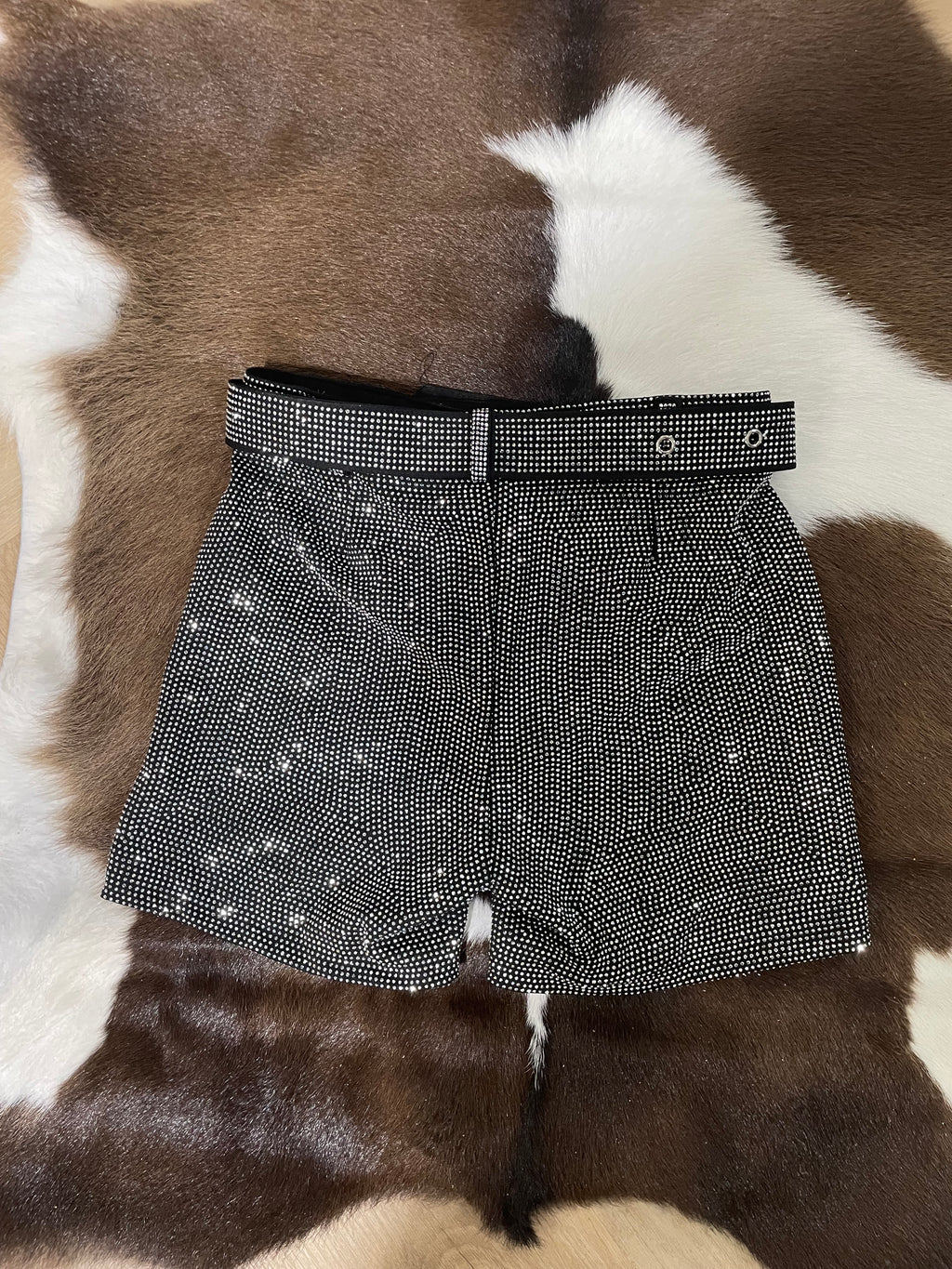 LUCKY & BLESSED BLK SPARKLY GIRL SHORTS