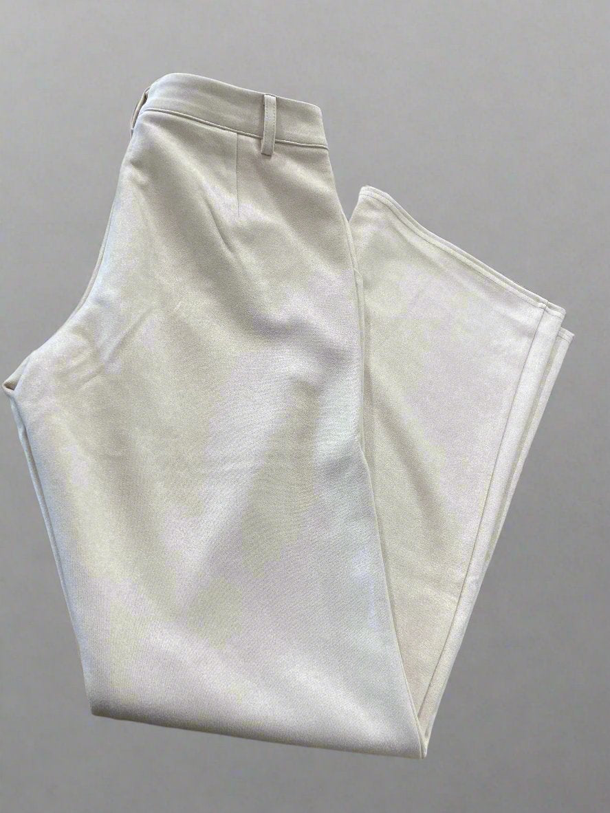 LELIS CREAM LOW WAIST BELL BOTTOMS PANTS