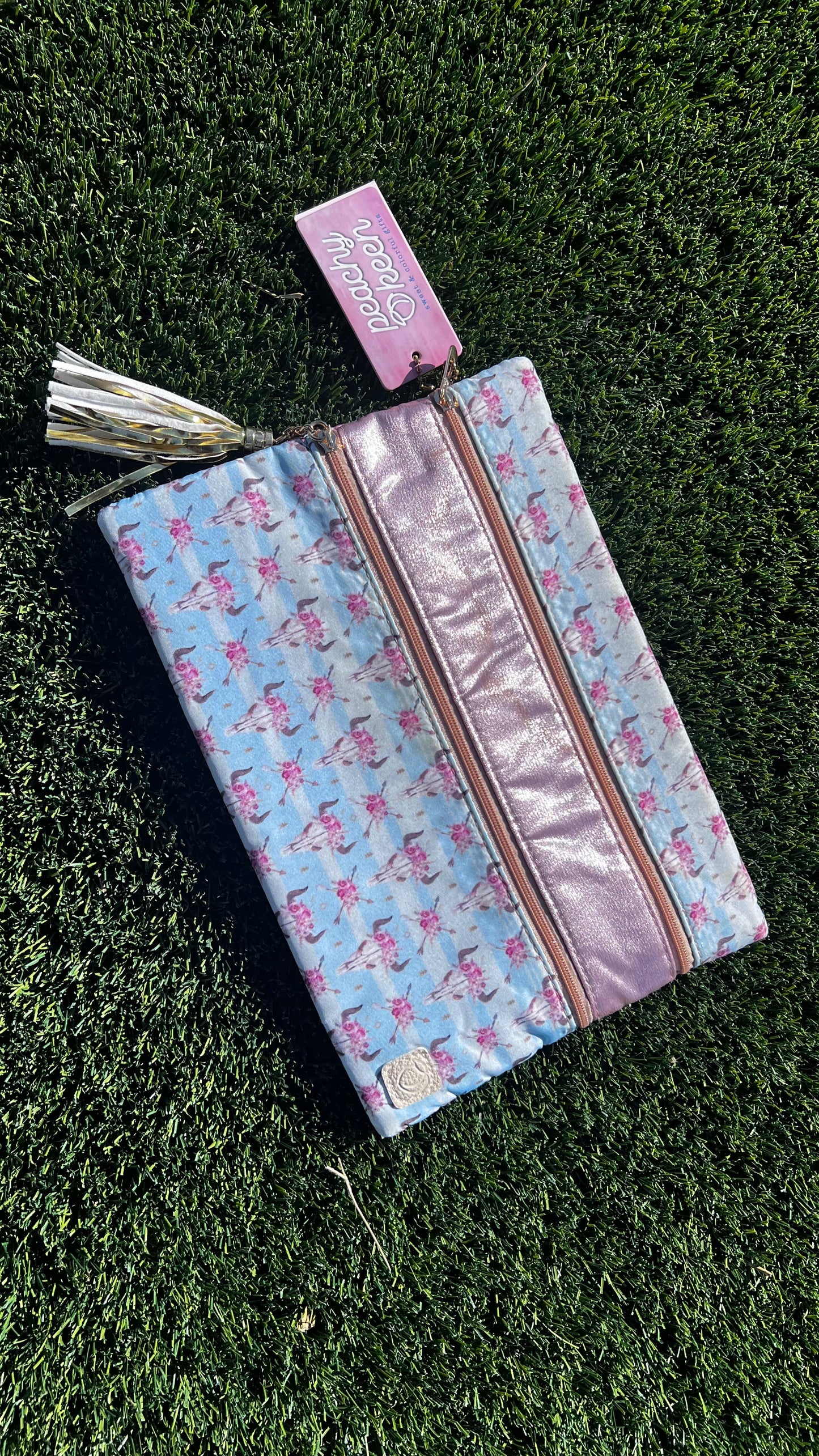 ROSE GOLD TEAL MAKEUP BAG