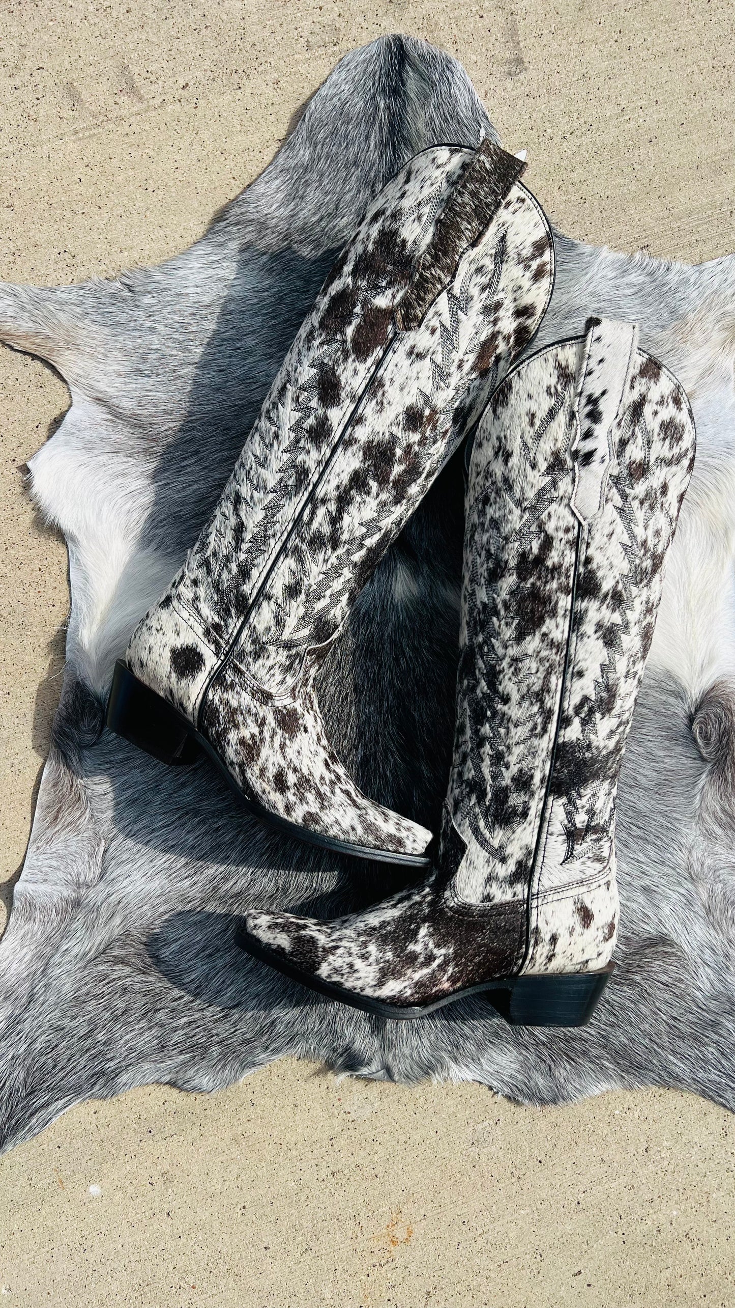 Bronzer Brand Tall Cowhide Women Boots