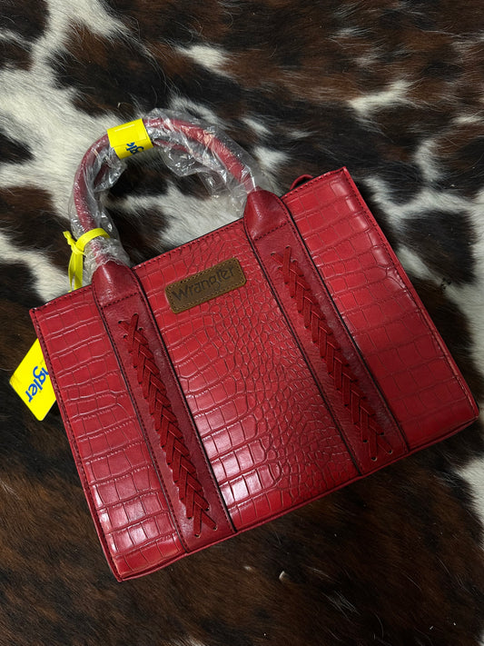 WRANGLER RED  LEATHER HAND BAG