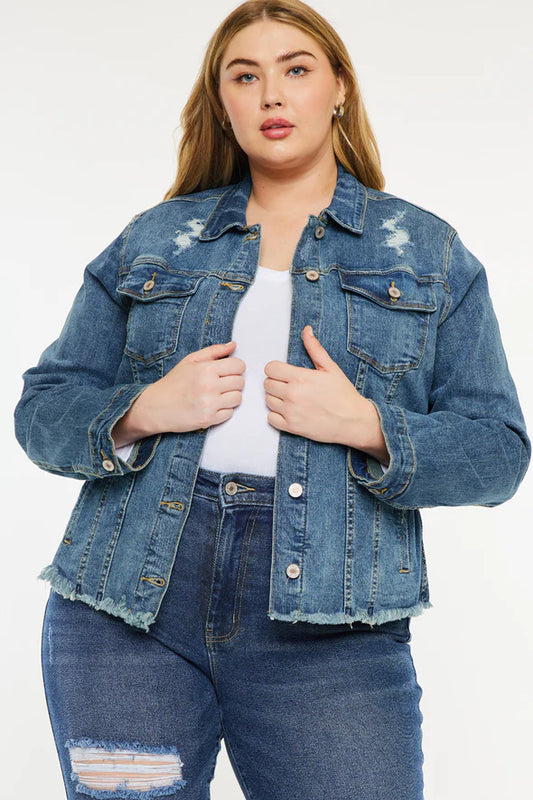 KAN CAN LOREN DENIM JACKET (PLUS SIZE)