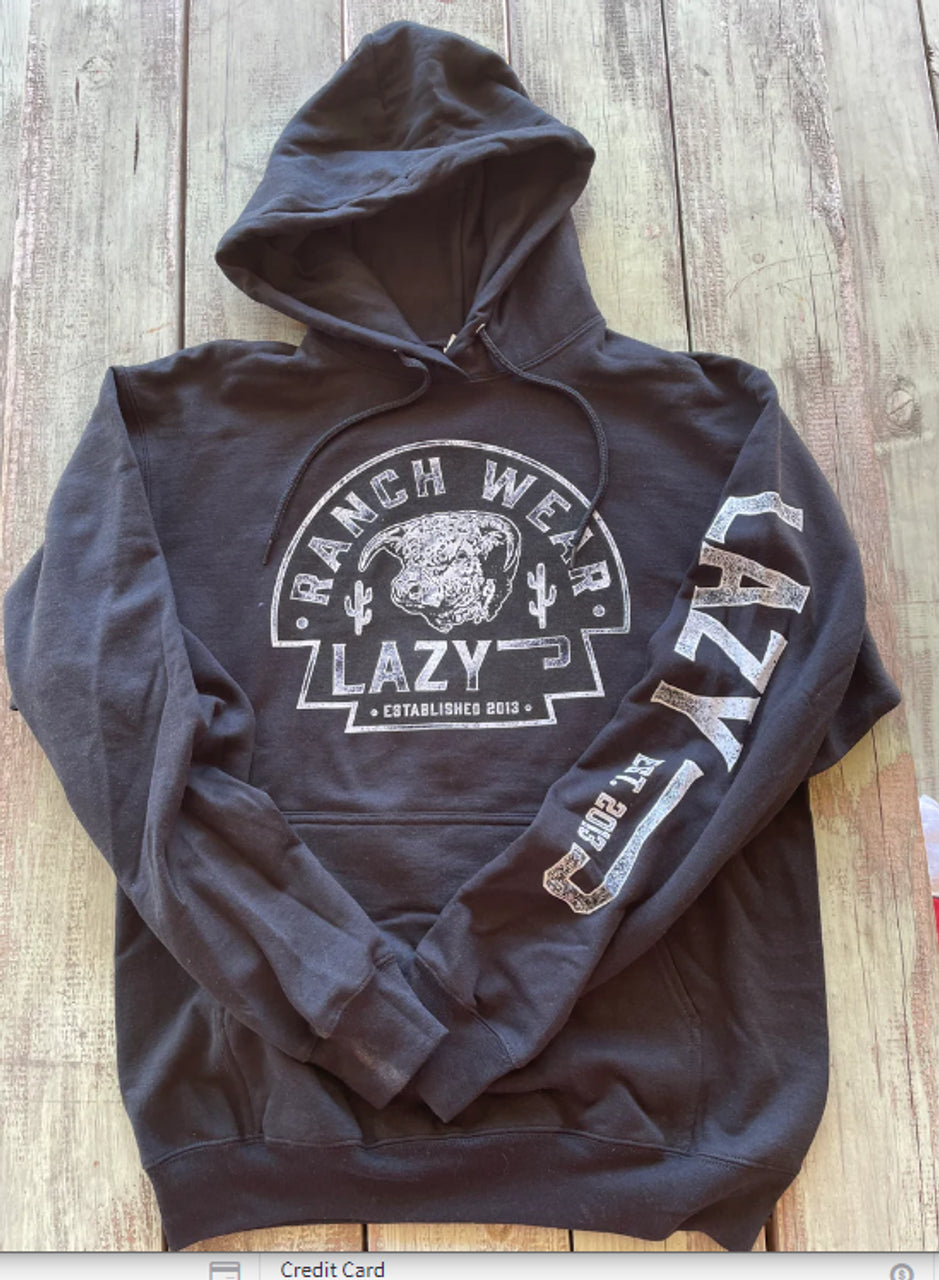 Lazy J Ranchwear® Unisex Arrowhead Logo Hoodie Black