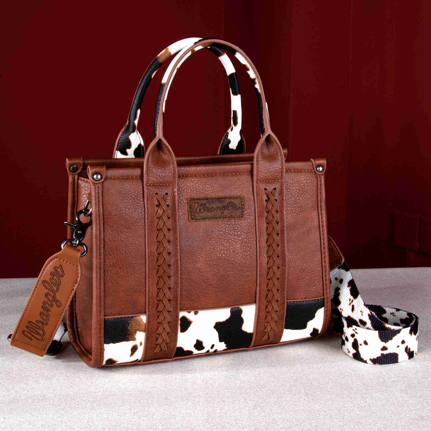 Wrangler Cow Printed Leather Concealed Carry Purse