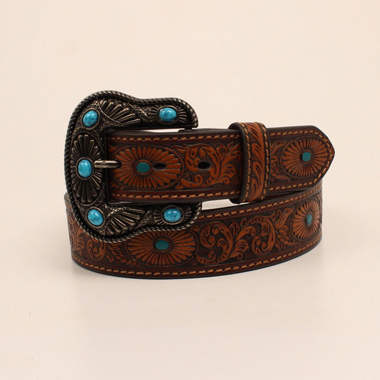 M&F WESTERN PRODUCT |Nocona Ladies Floral Tooled Belt