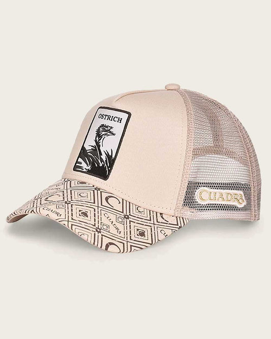 Bone ostrich patch cap