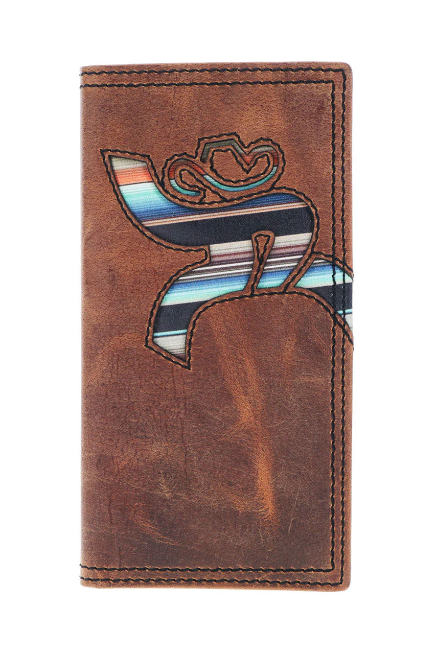 Hooey Wallets Men's Hawk Laser Cut Brown & Serape Money Clip - RW011-BRSP