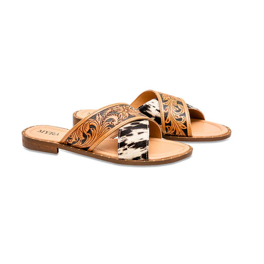 Myra | Chappy Western Hand-Tooled Sandals