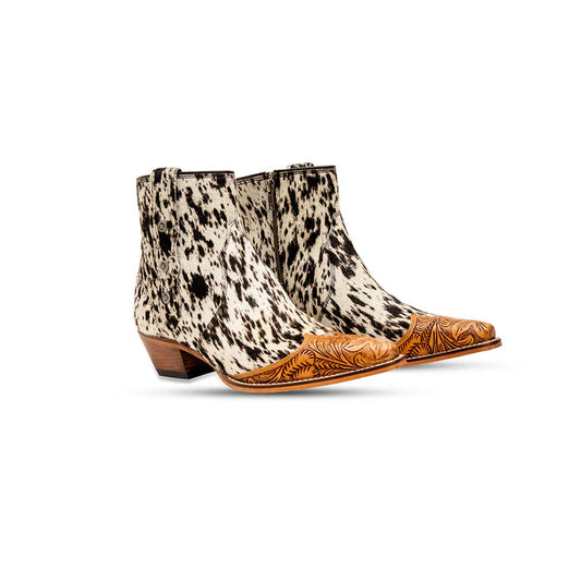 Myra | Rocker Western Hand-Tooled Booties