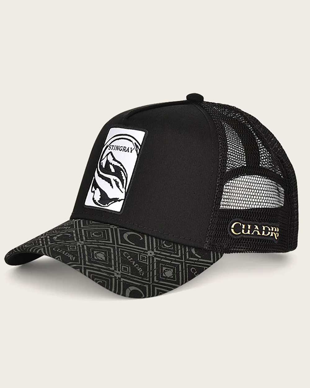 Black stingray patch cap