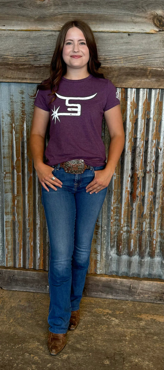 Spin Em |Ladies Purple Tee