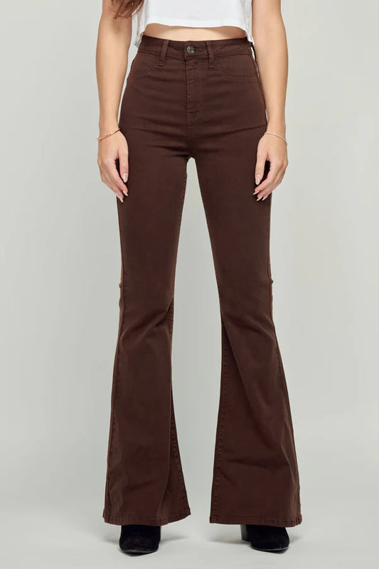 Sydney Flare Pants-Brown