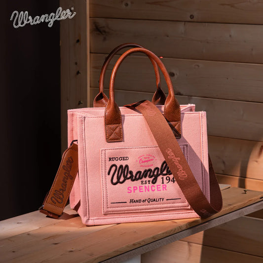 Wrangler |Vintage  Pink Canvas Tote Crossbody