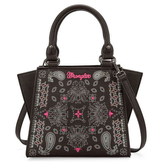 Wrangler |Paisley Mini Satchel/Crossbody - Coffee