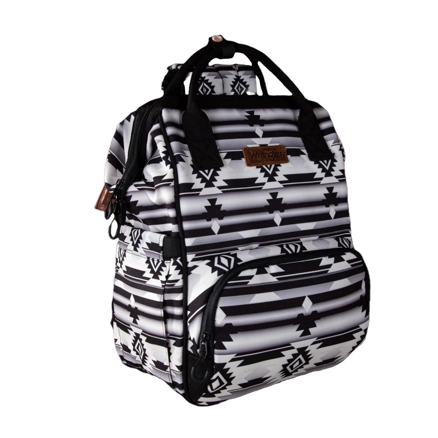 Wrangler Allover Aztec Printed Black & White Diaper Bag WG2204-9110BK