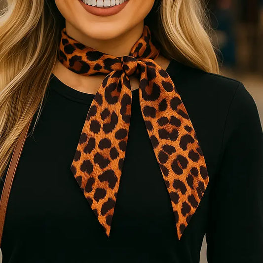 RODEO DRIVE| BROWN AND BLACK WESTERN SKINNY MINI WILD RAG SCARF/COWGIRL NECKTIE TW114
