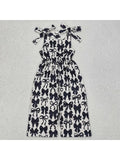 Baby Girls Black Cute Bows Straps Pants Jumpsuits
