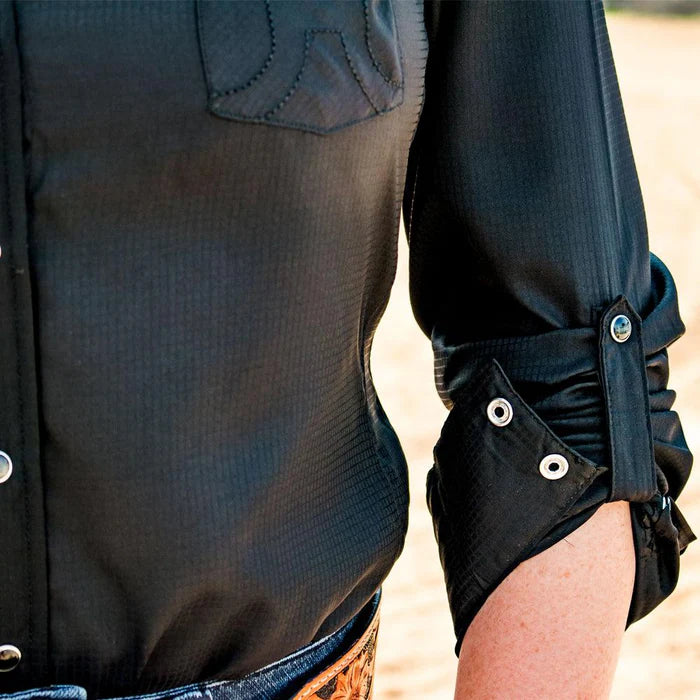 Hooey "Sol" Ladies Black Long Sleeve Pearl Snap Shirt