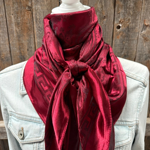 RODEO DRIVE|BURGUNDY JACQUARD WILD RAG/SCARF WR4001