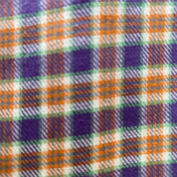 Plaid Long Sleeve Pearl Snap - Purple/Orange