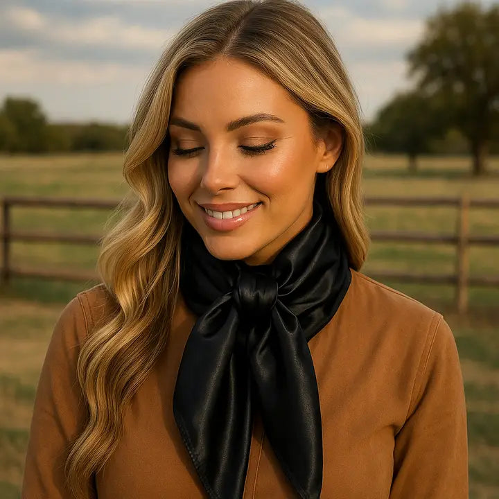RODEO DRIVE| SOLID BLACK WILD RAG/SCARF WRS4