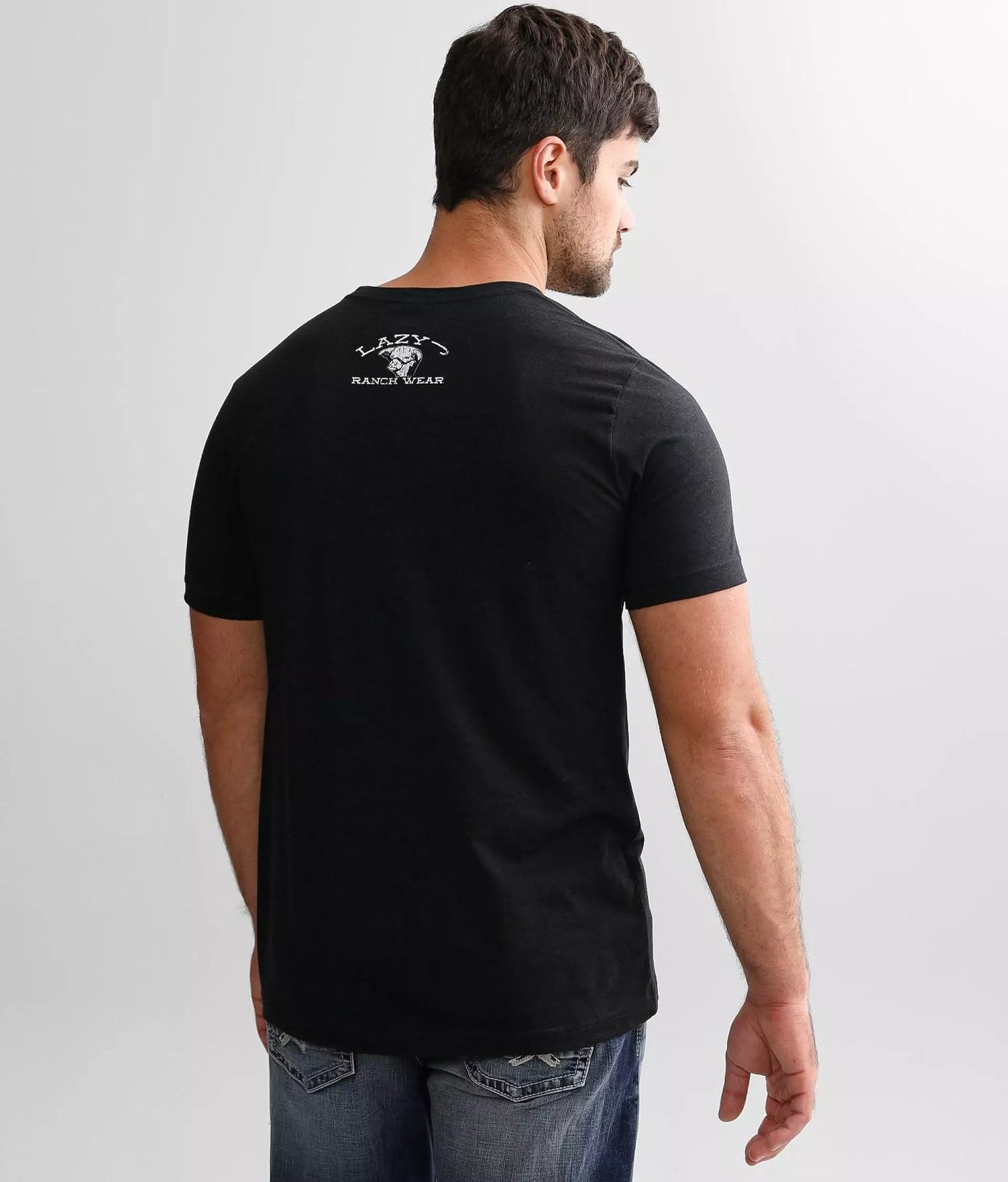 Lazy J Ranch Wear Serape Elevation Short Sleeve T-Shirt – Heather Black