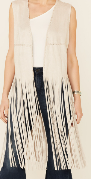 Fornia Women's Fringe Faux Suede Vest