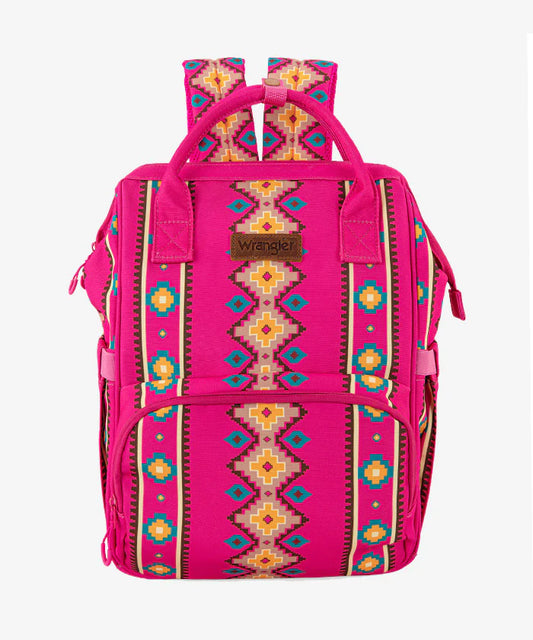 Wrangler | Aztec Southwestern Print Diaper Bag - HOT PINK