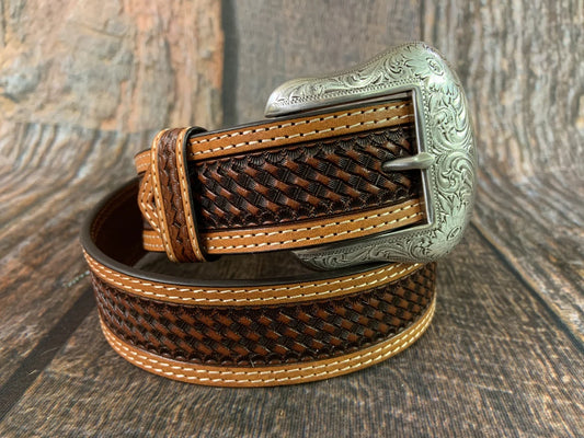 Twisted X Basketweave Leather Belt